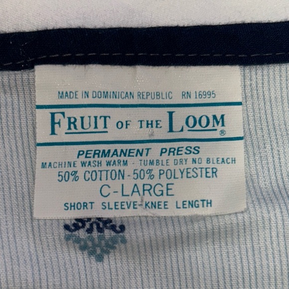 Fruit of the Loom Vintage Short Sleeve Knee Length Pajama Set - Size Large - Picture 7 of 14
